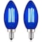 Luxrite B11 LED Blue Light Bulbs 4.5W 40W Equivalent Colored Glass E12 Candelabra Base, 2PK LR21743-2PK - alternate 1